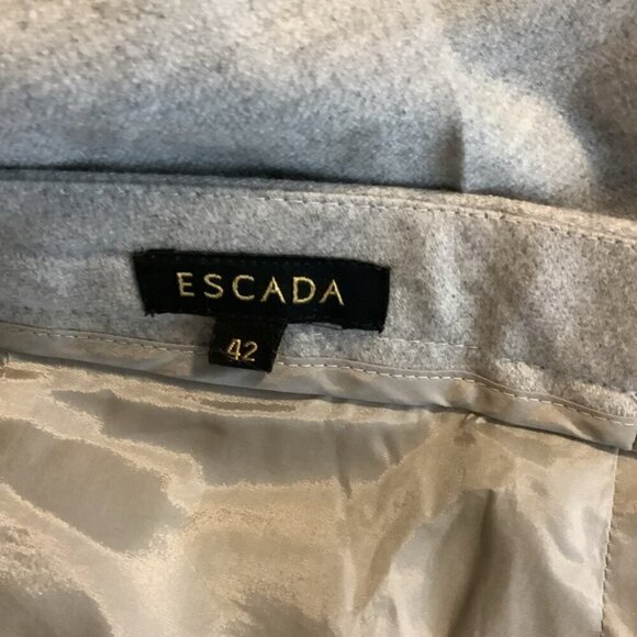 ESCADA CASHMERE WOOL BLEND TAPERED GRAY TROUSERS PANTS 42 - Picture 8 of 11